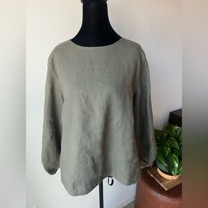 Everlane Sage Green Women's Linen Blouse